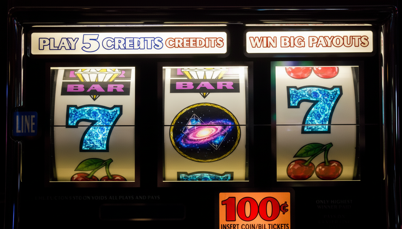 Classic one-armed bandit slot machine